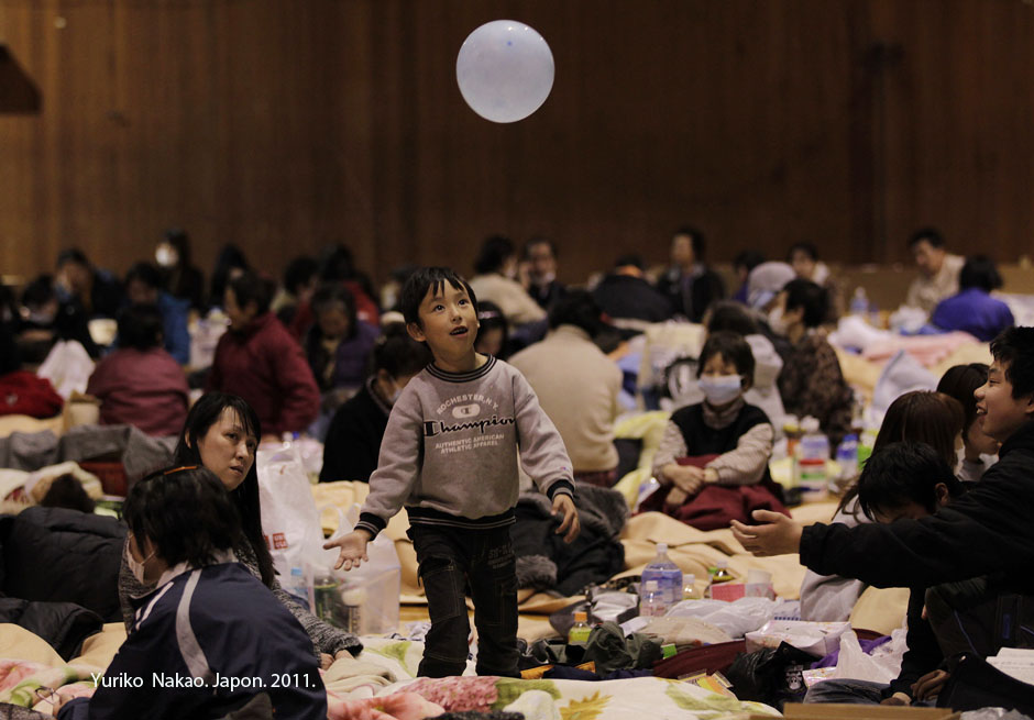 Refugiados tras el terremoto de Japon